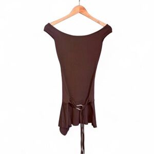 Brown Off-Shoulder Dress